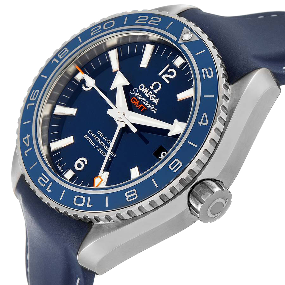 

Omega Blue Stainless Steel Seamaster Planet Ocean GMT 600M 232.92.44.22.03.001 Men's Wristwatch 43.5 MM