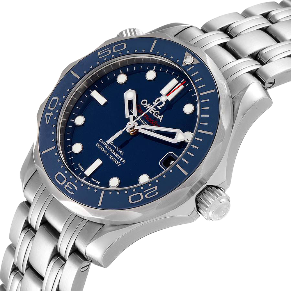 

Omega Blue Stainless Steel Seamaster Co-Axial 212.30.36.20.03.001 Men's Wristwatch 36 MM