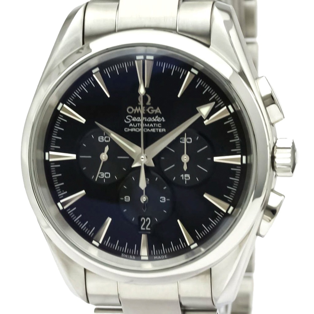 

Omega Black Stainless Steel Seamaster Aqua Terra Chronograph Automatic 2512.50 Men's Wristwatch 42 MM