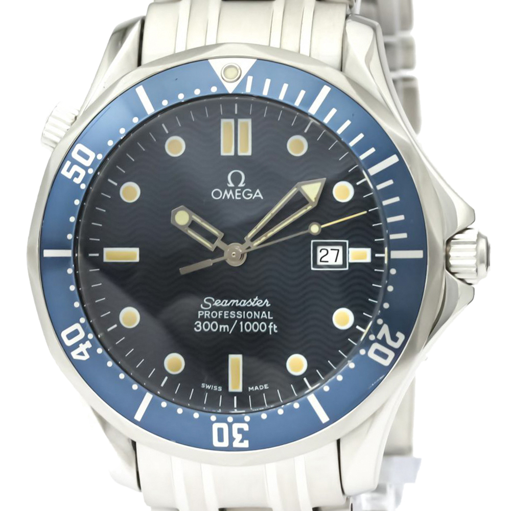 

Omega Blue Stainless Steel Seamaster Professional 300M Quartz 2541.80 Men's Wristwatch 41 MM