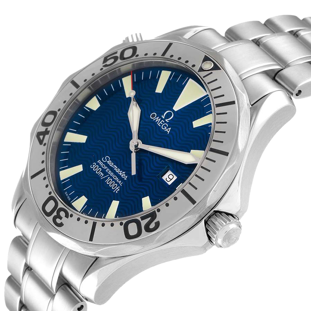 

Omega Blue Stainless Steel Seamaster Wave 2265.80.00 Men's Wristwatch 41 MM