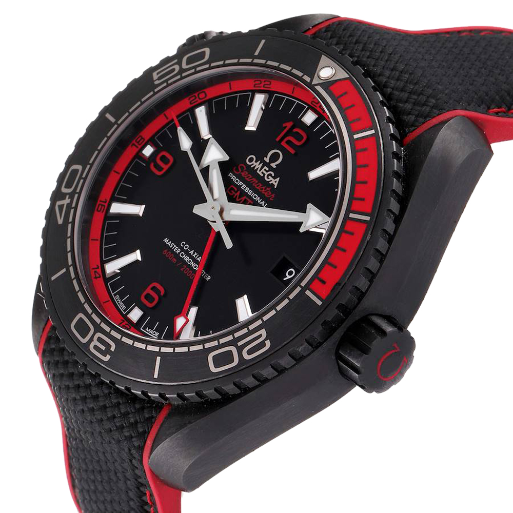 

Omega Black Ceramic Planet Ocean Deep GMT 215.92.46.22.01.003 Men's Wristwatch 45.5 MM