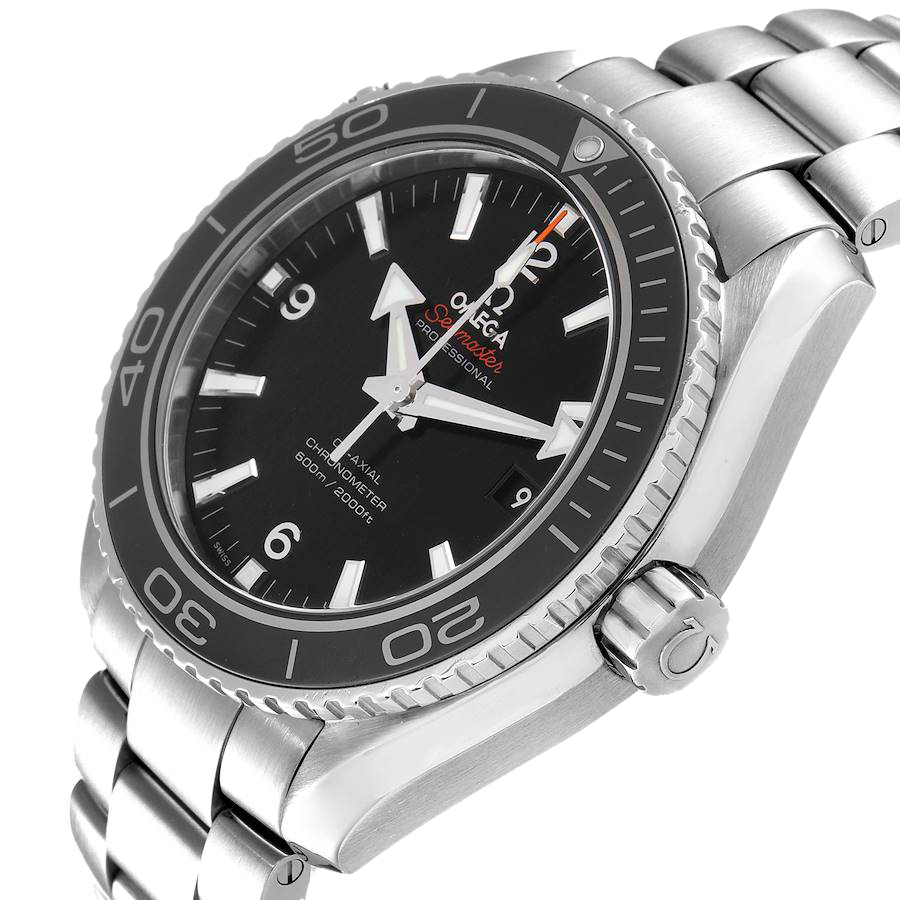 

Omega Black Stainless Steel Seamaster Planet Ocean 600m 232.30.46.21.01.001 Men's Wristwatch 46 MM