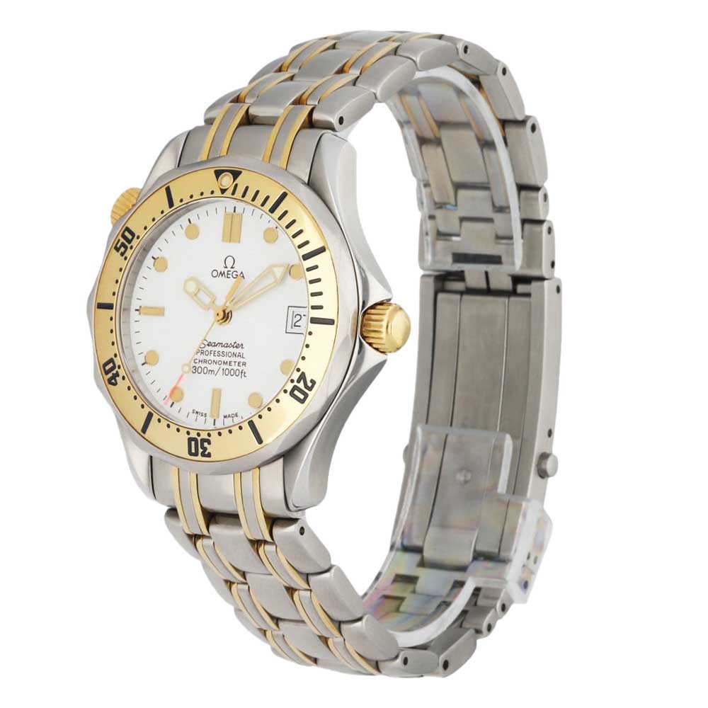 

Omega Silver 18K Yellow Gold And Stainless Steel Seamaster Professional 2352.20.00 Men's Wristwatch 36 MM