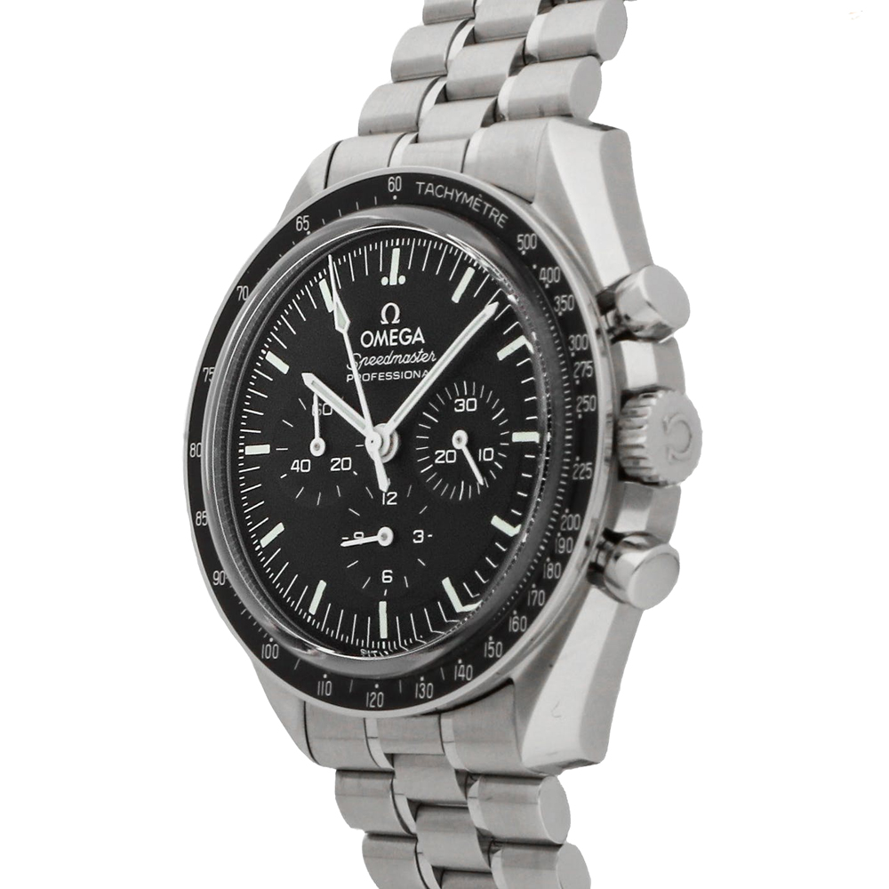 

Omega Black Stainless Steel Speedmaster Moonwatch Professional Chronograph 310.30.42.50.01.002 Men's Wristwatch 42 MM