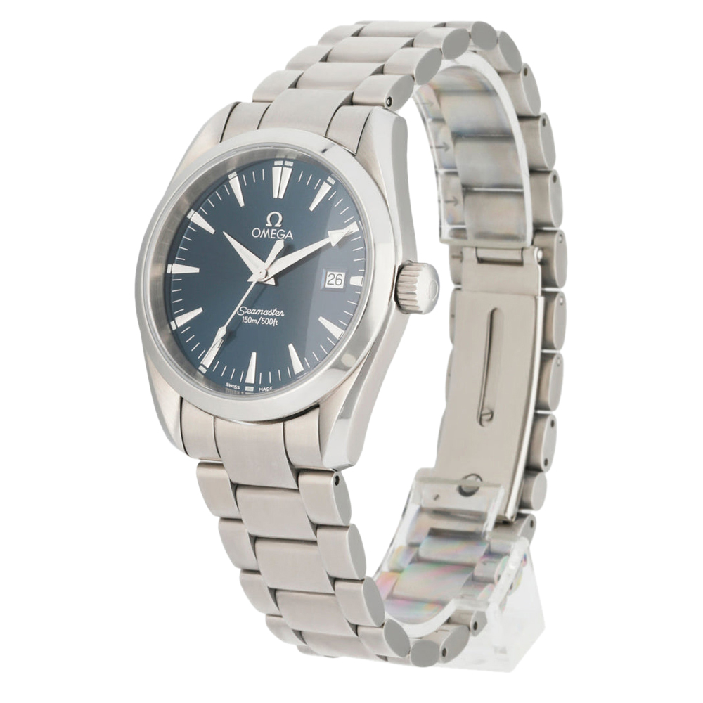 

Omega Blue Stainless Steel Seamaster Aqua Terra 2518.80.00 Quartz Men's Wristwatch 36 MM