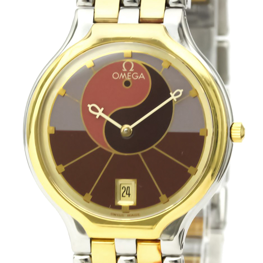 

Omega Purple 18K Yellow Gold And Stainless Steel De Ville 396.1016 Quartz Men's Wristwatch 32 MM, Multicolor