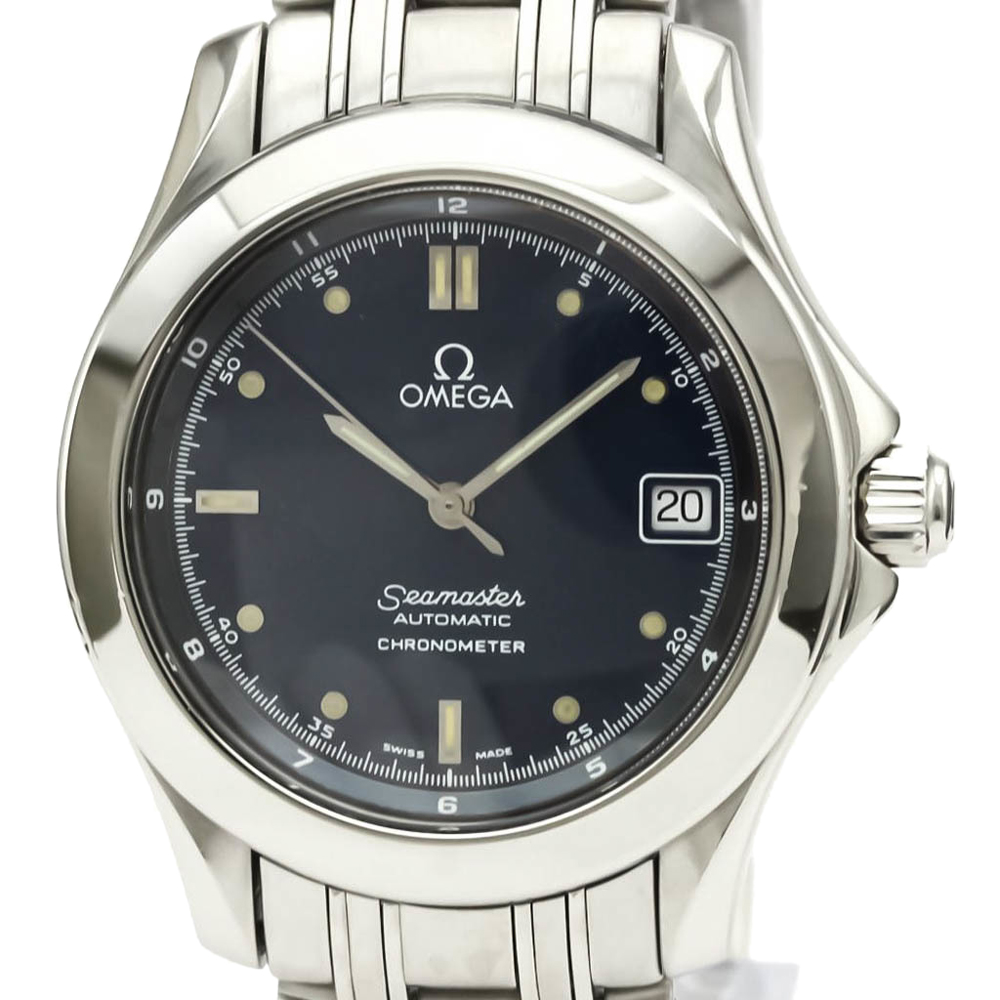 

Omega Blue Stainless Steel Seamaster 120M Chronometer Automatic 2501.80 Men's Wristwatch 36 MM