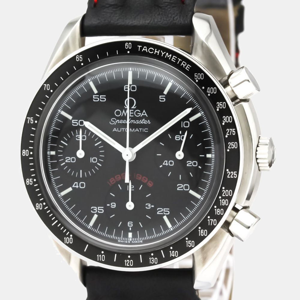 

Omega Black Stainless Steel Speedmaster AC Milan 100th Anniversary 3810.51 Men's Wristwatch 39 MM