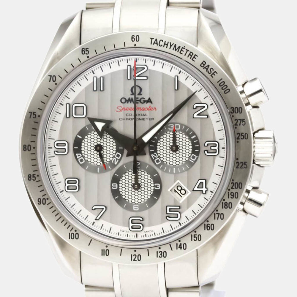 

Omega Silver Stainless Steel Speedmaster Broad Arrow Co-axial 321.10.44.50.02.001 Men's Wristwatch 44 MM