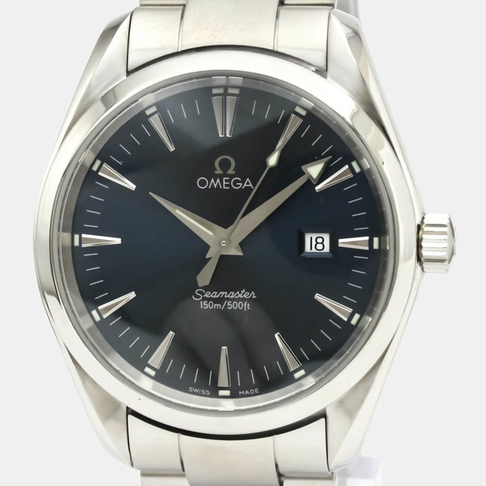 

Omega Blue Stainless Steel Seamaster Aqua Terra Quartz 2517.80 Men's Wristwatch 39 MM