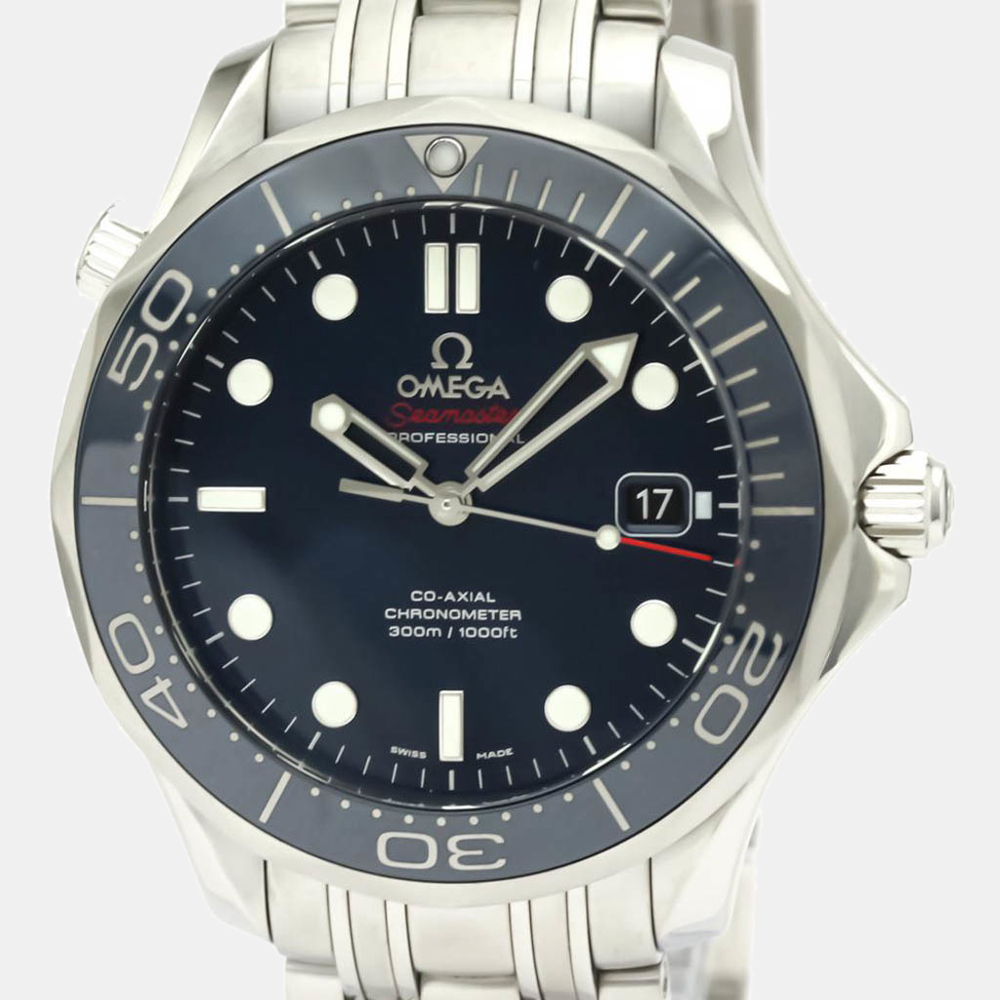 

Omega Blue Stainless Steel Seamaster Diver 300M Co-Axial 212.30.41.20.03.001 Men's Wristwatch 41 MM