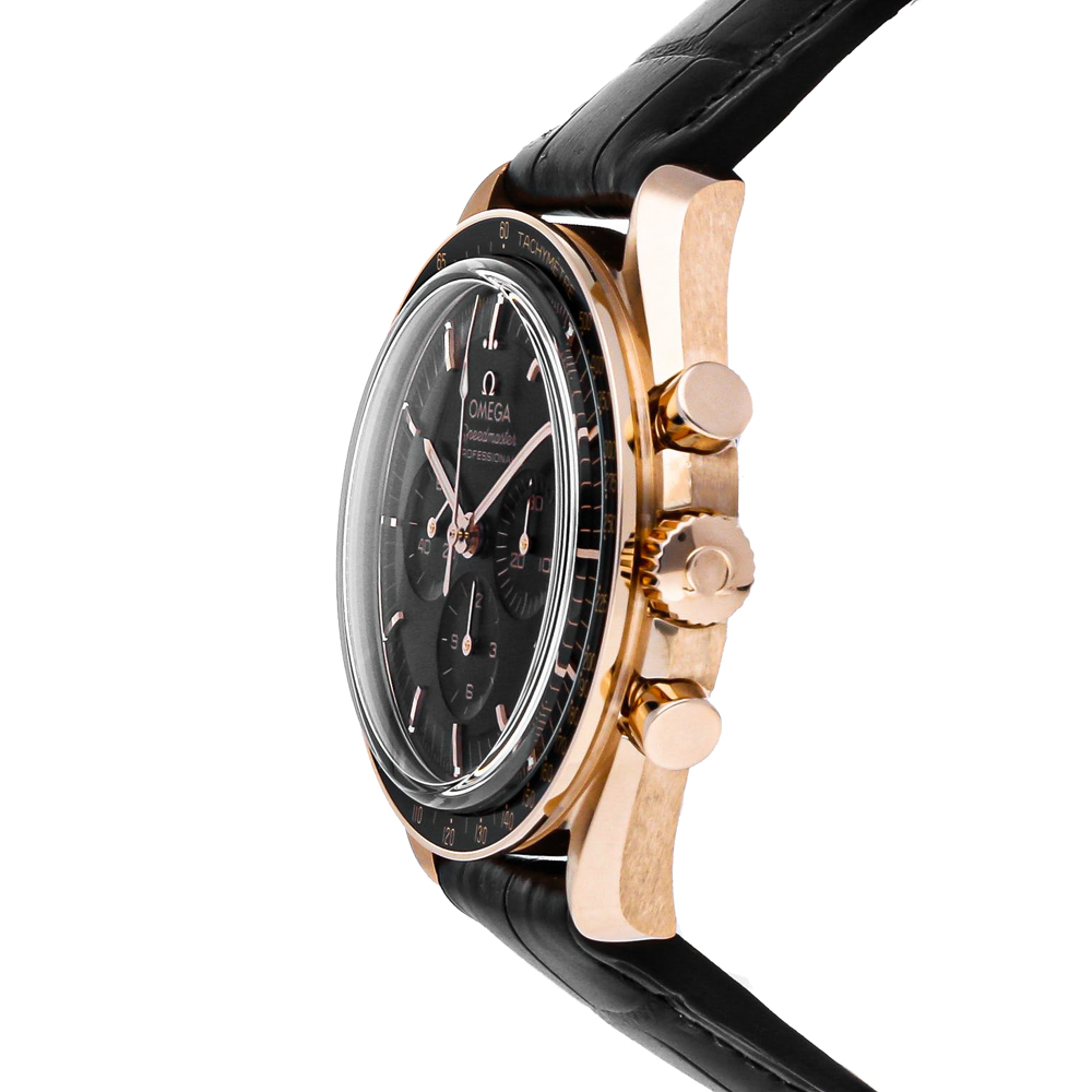 

Omega Black 18k Rose Gold Speedmaster Moonwatch Professional Chronograph 310.63.42.50.01.001 Men's Wristwatch 42 MM