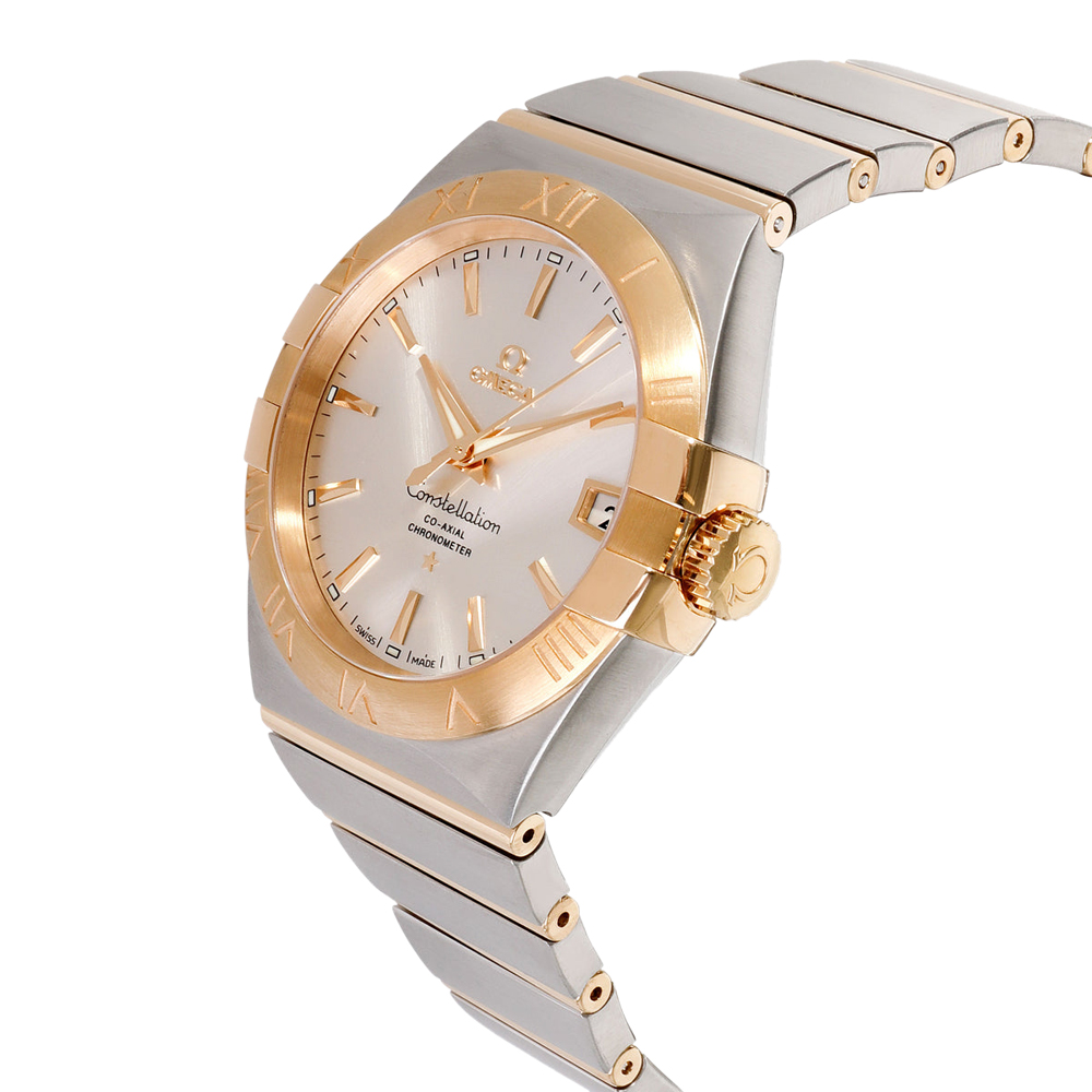 

Omega Silver 18K Yellow Gold And Stainless Steel Constellation 123.20.38.21.02.002 Men's Wristwatch 38 MM