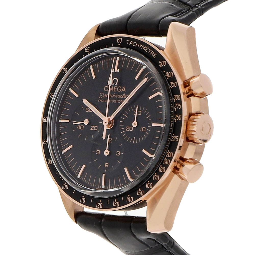 

Omega Black 18k Rose Gold Speedmaster Moonwatch Professional Chronograph 310.63.42.50.01.001 Men's Wristwatch 42 MM