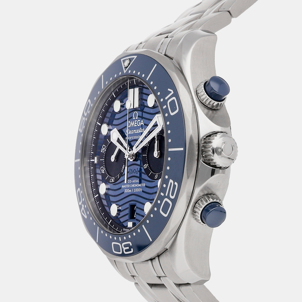 

Omega Blue Stainless Steel Seamaster Diver 300m Chronograph 210.30.44.51.03.001 Men's Wristwatch 44 MM