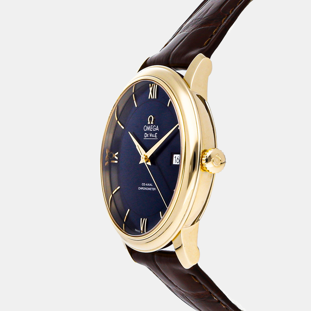 

Omega Blue 18K Yellow Gold De Ville Prestige 424.53.40.20.03.001 Men's Wristwatch 40 MM