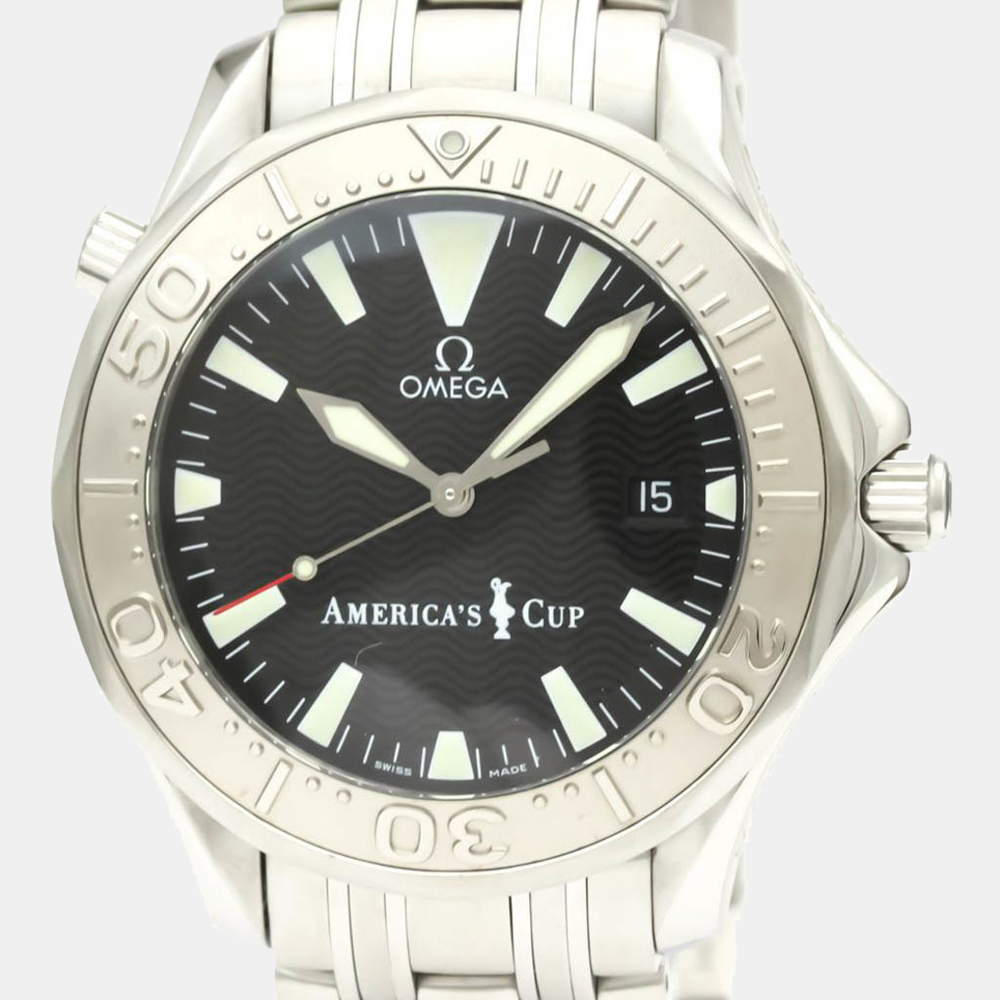 

Omega Black Stainless Steel Seamaster Professional 300M Americas Cup Limited Edition 2533.50 Men's Wristwatch 41 MM