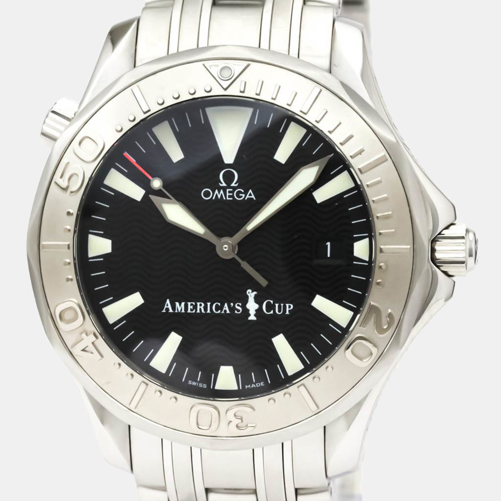 

Omega Black Stainless Steel Seamaster Professional 300M Americas Cup 2533.50 Men's Wristwatch 41 MM