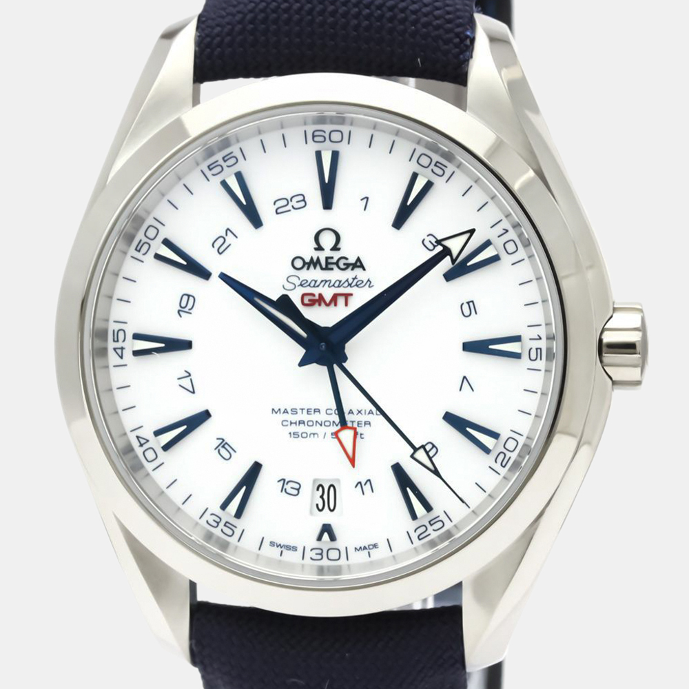 

Omega White Titanium Seamaster Aqua Terra 150M GMT Good Planet 231.92.43.22.04.001 Men's Wristwatch 43 MM