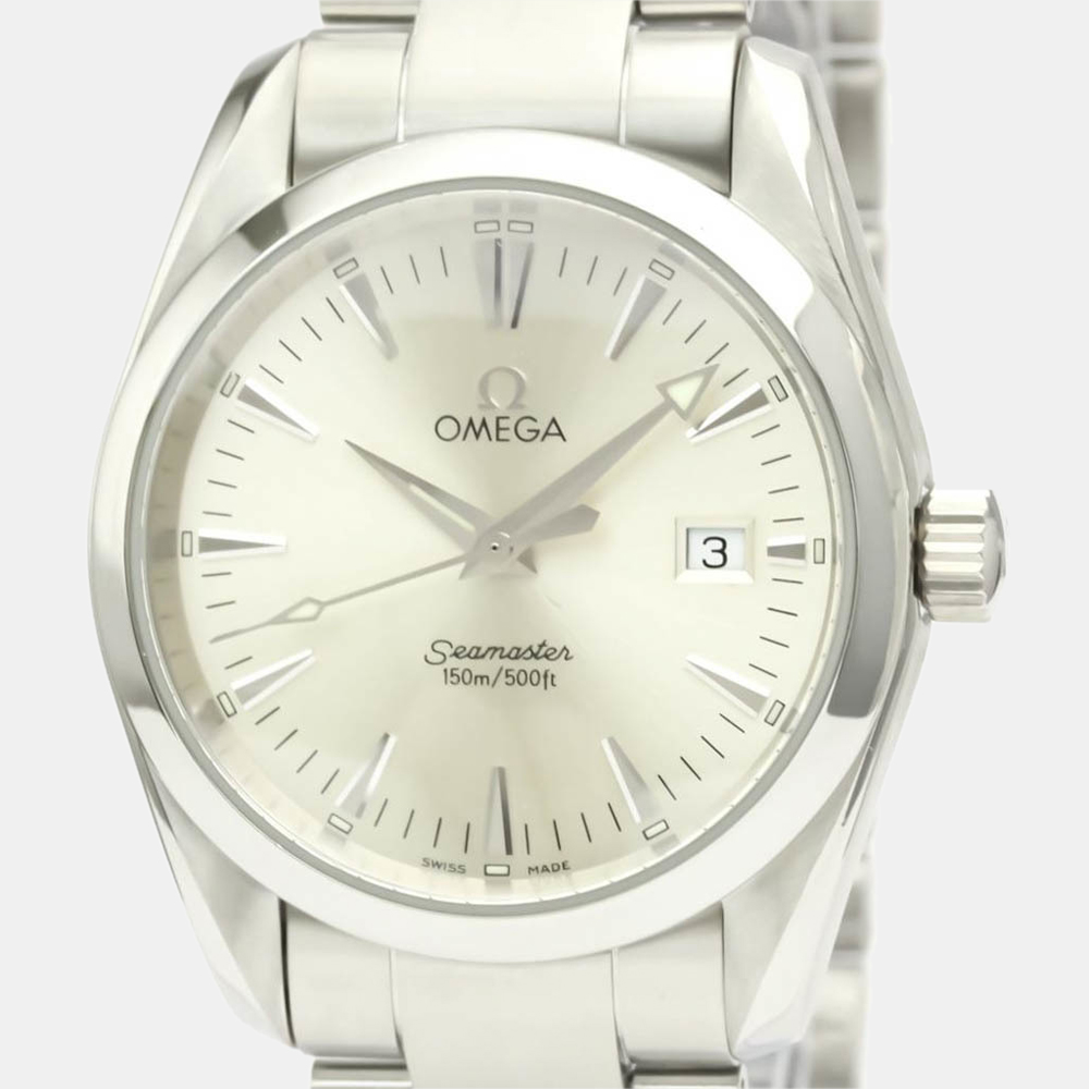 

Omega Silver Stainless Steel Seamaster Aqua Terra Quartz 2518.30 Men's Wristwatch 36 mm