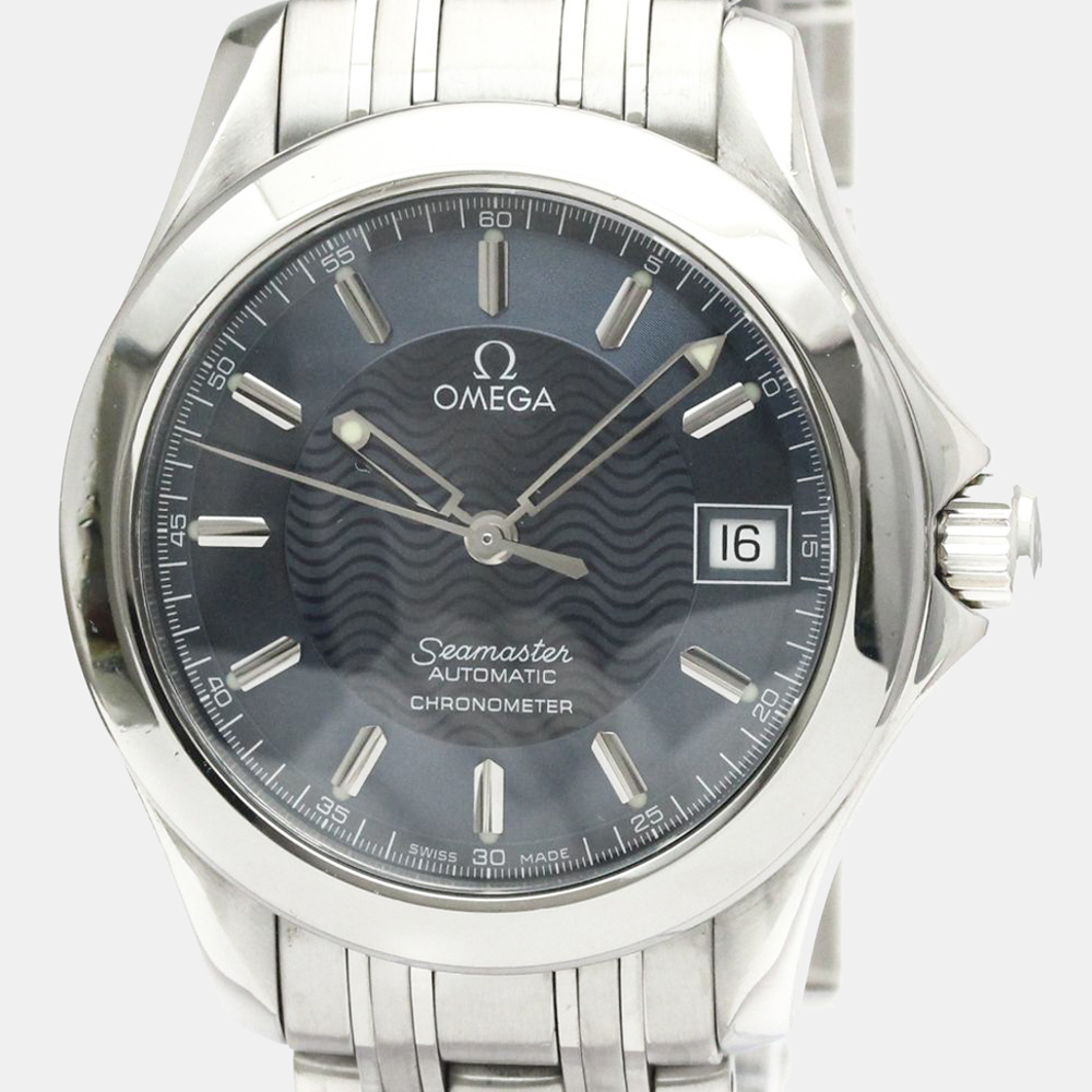 

Omega Blue Stainless Steel Seamaster 120M Chronometer Automatic 2501.81 Men's Wristwatch 36 mm