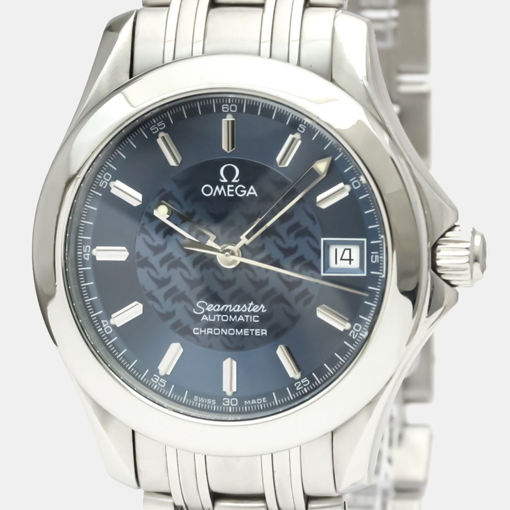 

Omega Blue Stainless Steel Seamaster 120M Jacques Mayol LTD Edition 2506.80 Men's Wristwatch 36 mm