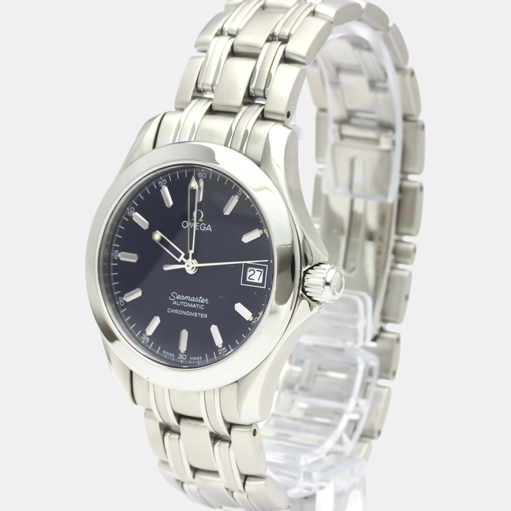 

Omega Blue Stainless Steel Seamaster 120m Jacques Mayol LTD Edition 2507.80 Men's Wristwatch 36 mm