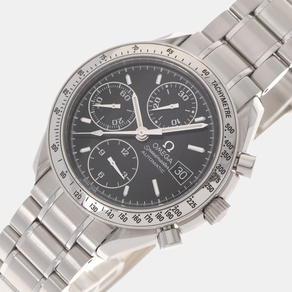 

Omega Black Stainless Steel Speedmaster 3513.50 Automatic Men's Wristwatch 39 mm