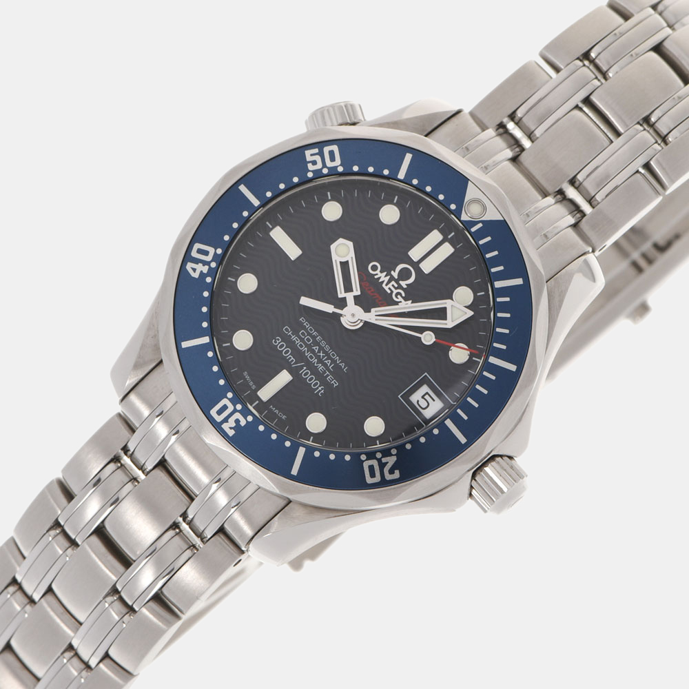 

Omega Blue Stainless Steel Seamaster Professional 2222.80 Automatic Men's Wristwatch 36 mm