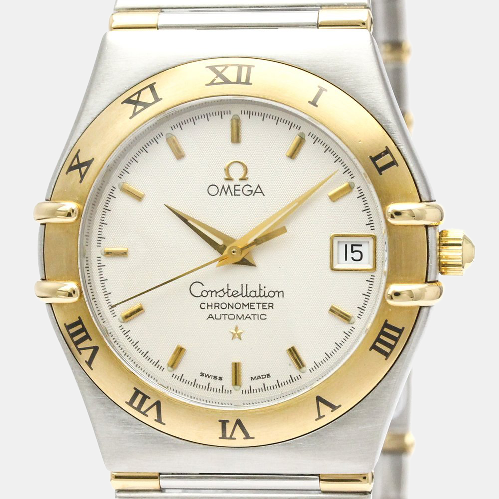 

Omega Silver 18K Yellow Gold And Stainless Steel Constellation 1302.30 Automatic Men's Wristwatch 36 mm