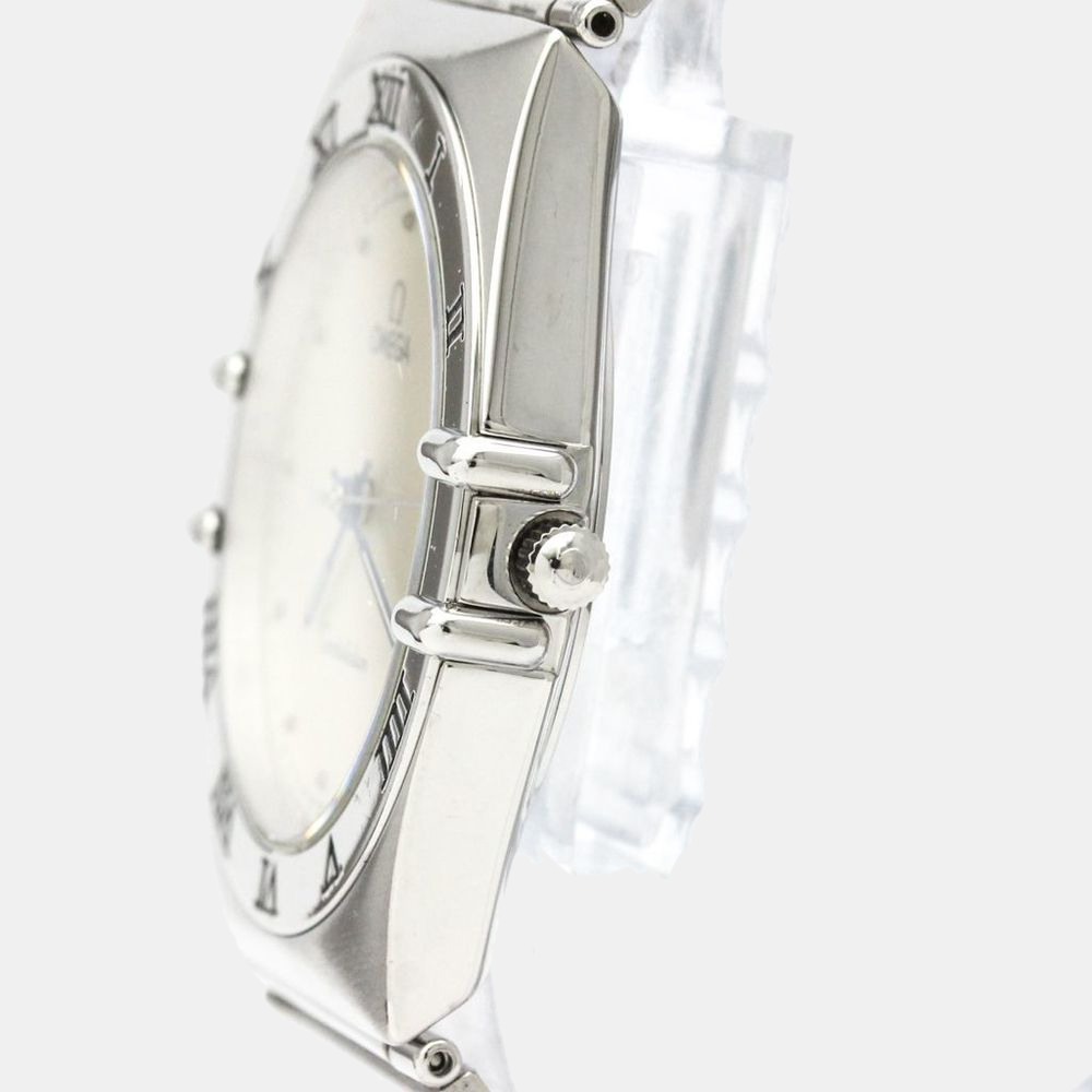 

Omega Silver Stainless Steel Constellation 396.1070 Quartz Men's Wristwatch 33 mm