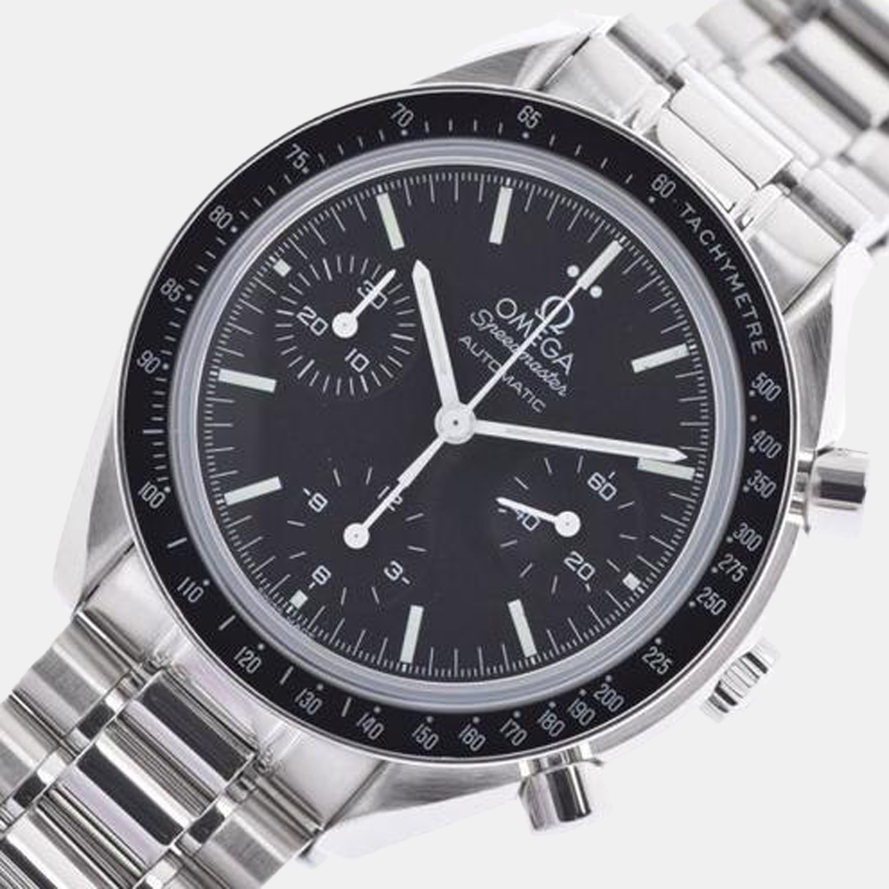 

Omega Black Stainless Steel Speedmaster 3539.50 Automatic Men's Wristwatch 39 mm