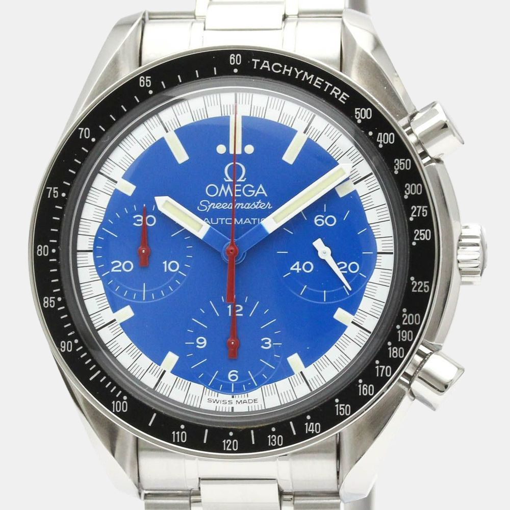 

Omega Blue Stainless Steel Speedmaster 3510.80 Automatic Men's Wristwatch 39 mm