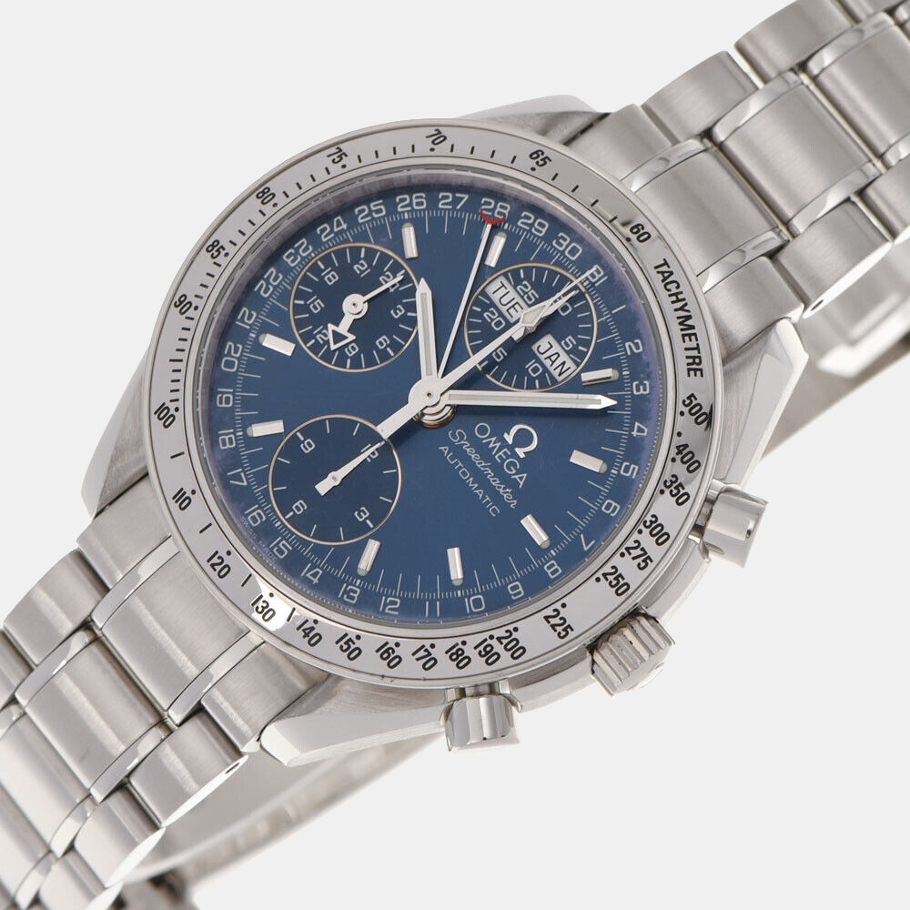 

Omega Blue Stainless Steel Speedmaster 3523.80 Automatic Men's Wristwatch 39 mm