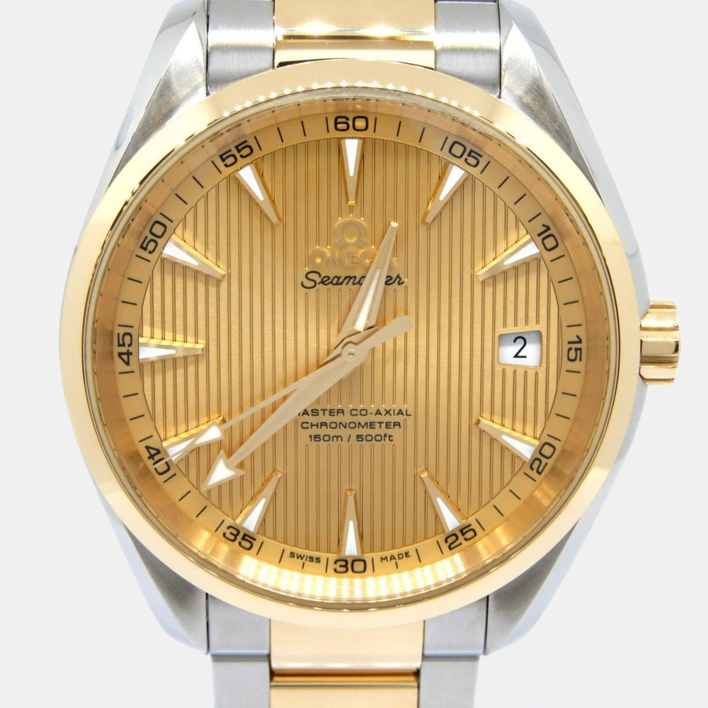 

Omega Champagne 18k Yellow Gold And Stainless Steel Seamaster Aqua Terra 231.20.42.21.08.001 Automatic Men's Wristwatch 42 mm