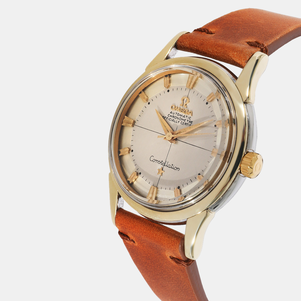 

Omega Silver 18k Gold Plated And Stainless Steel Constellation 14381 8 SC Manual Winding Men's Wristwatch .5 mm