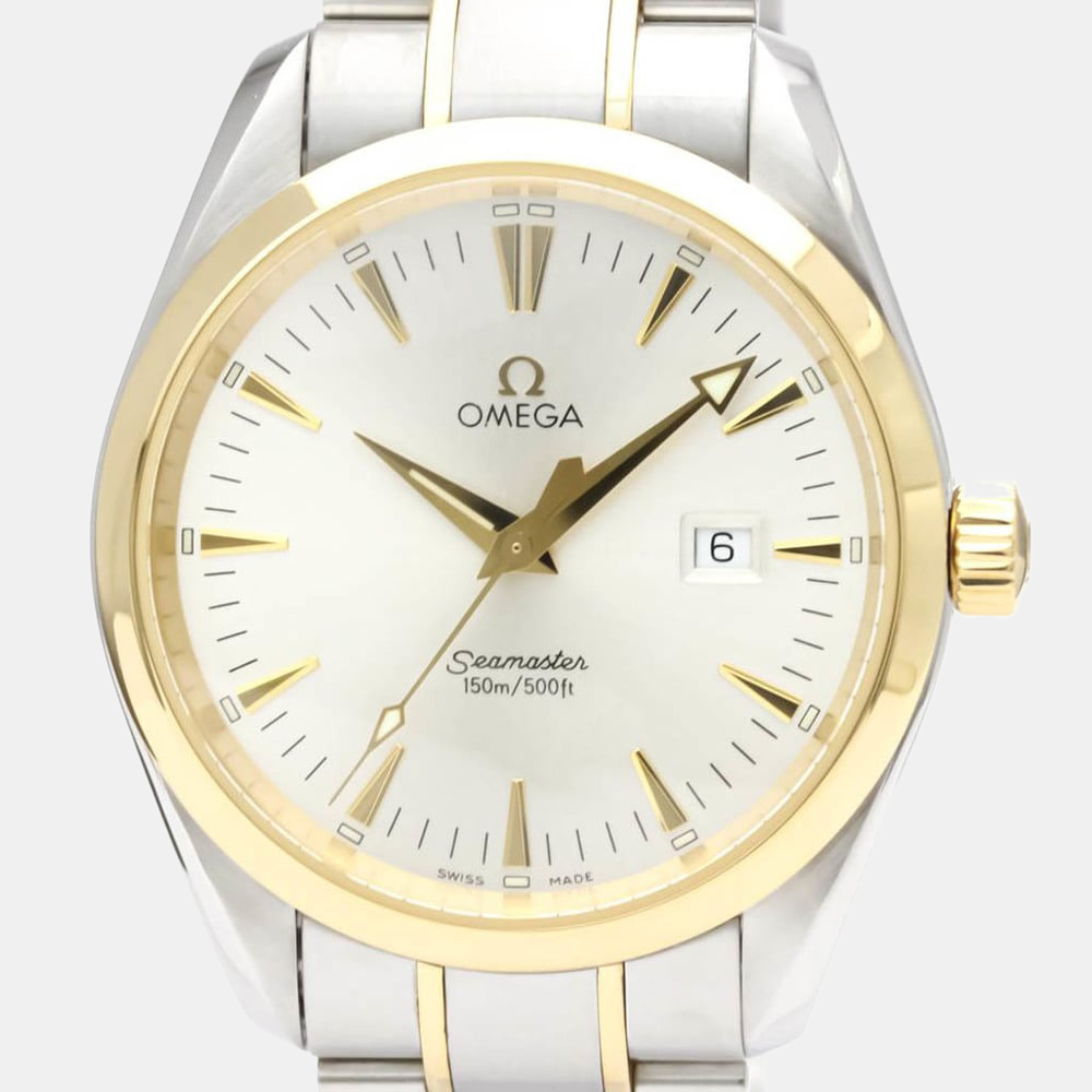 

Omega Silver 18k Yellow Gold And Stainless Steel Seamaster Aqua Terra 2317.30 Quartz Men's Wristwatch 39 mm