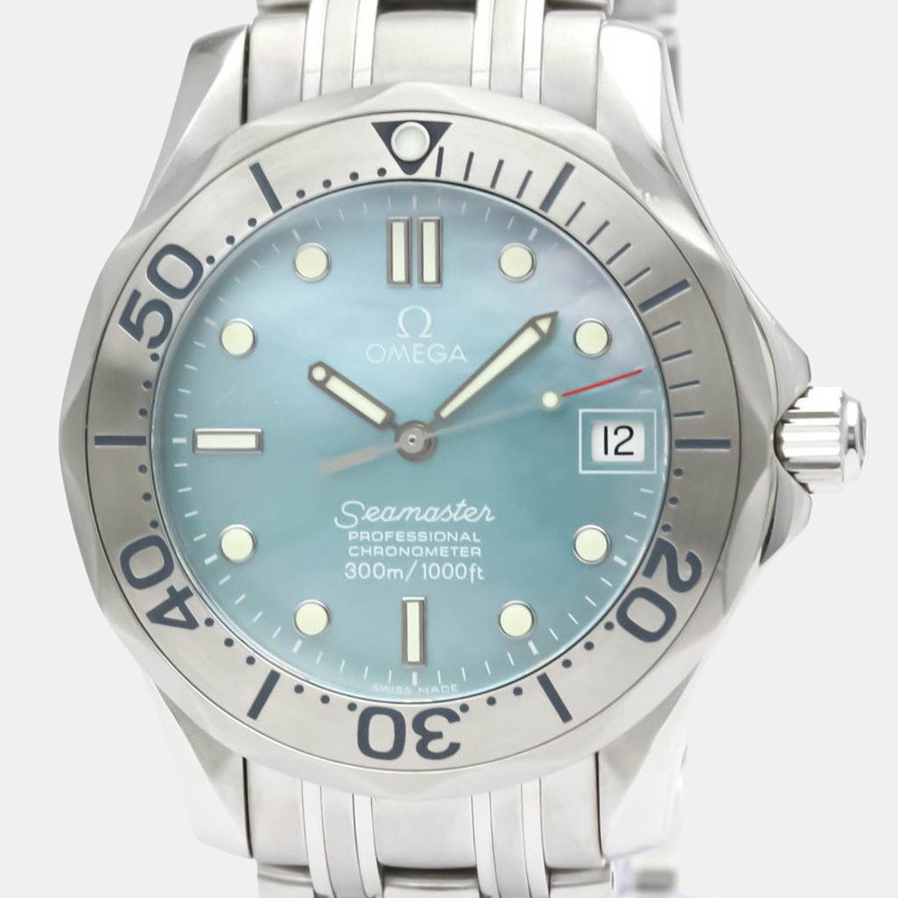 

Omega Blue Shell Stainless Steel Seamaster Professional 2050.71 Automatic Men's Wristwatch 36 mm