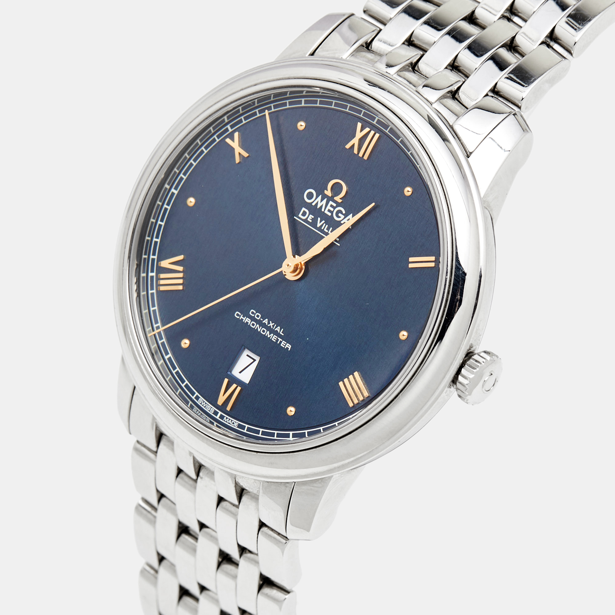 

Omega Blue Stainless Steel Prestige De Ville