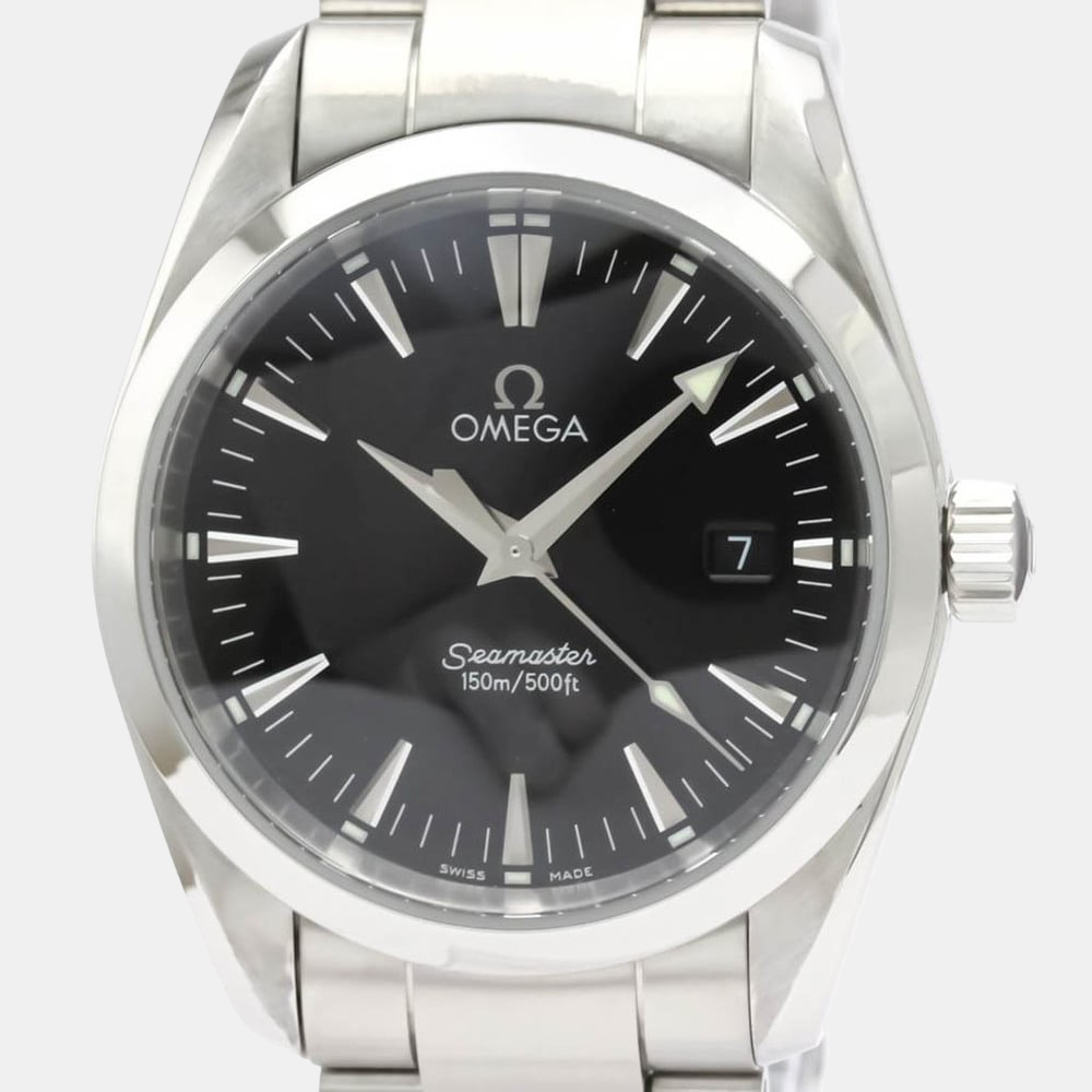 

Omega Black Stainless Steel Seamaster Aqua Terra 2518.50 Automatic Men's Wristwatch 36 mm