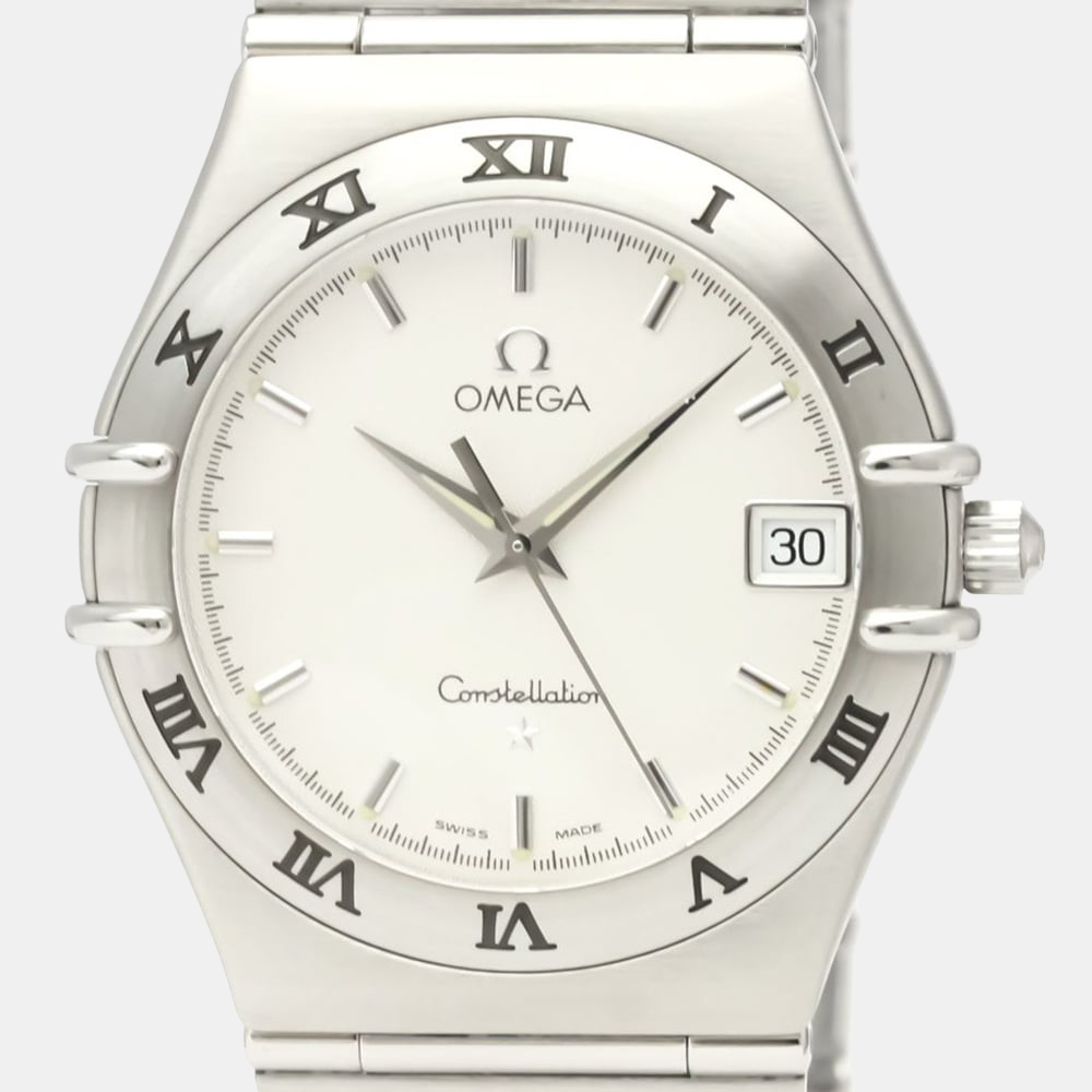 

Omega Silver Stainless Steel Constellation 1512.30 Quartz Men's Wristwatch 33 mm