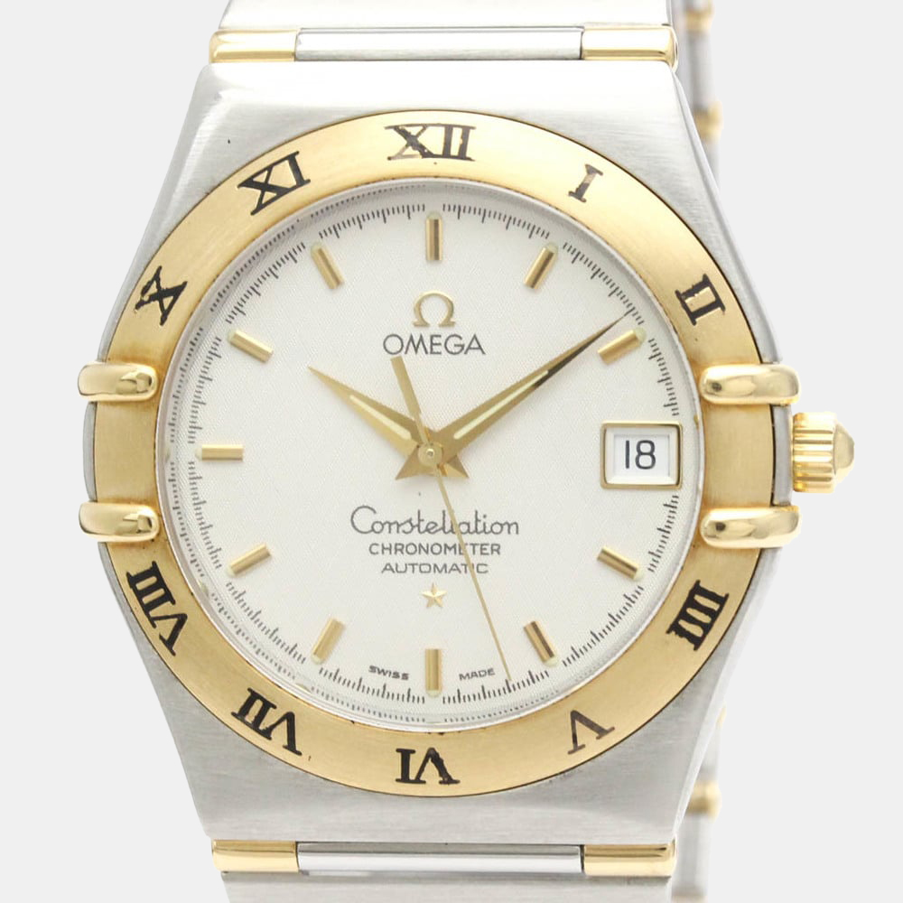 

Omega Silver 18k Yellow Gold And Stainless Steel Constellation 1202.30 Automatic Men's Wristwatch 36 mm