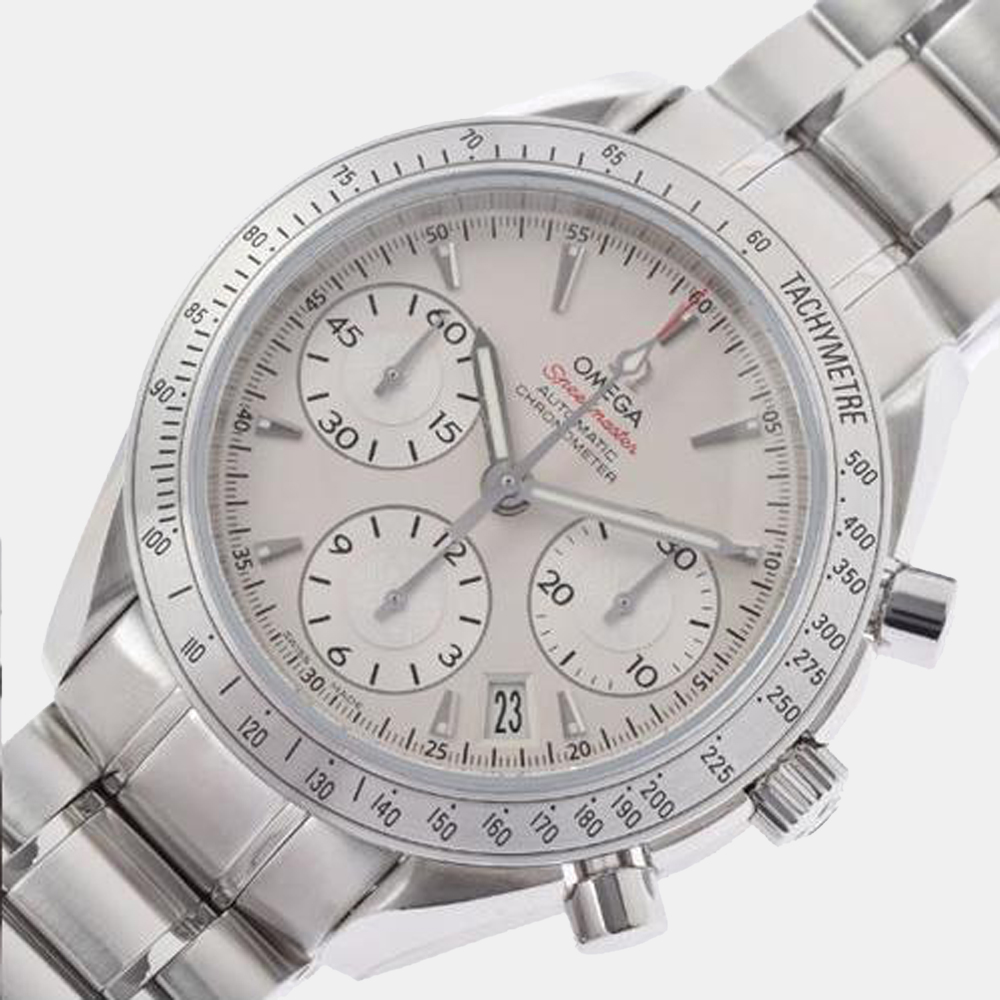 

Omega Silver Stainless Steel Speedmaster 323.10.40.40.02.001 Automatic Men's Wristwatch 40 mm