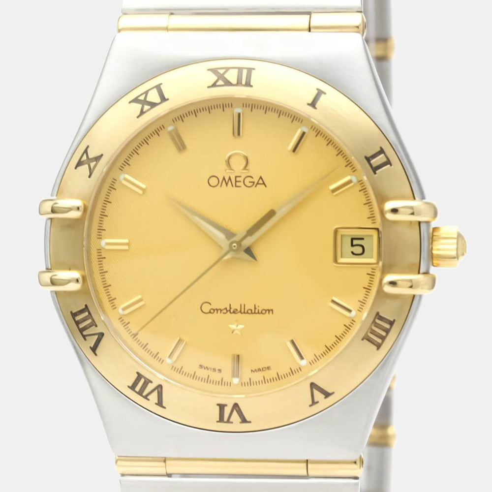 

Omega Gold 18k Yellow Gold And Stainless Steel Constellation 1212.10 Quartz Men's Wristwatch 33 mm