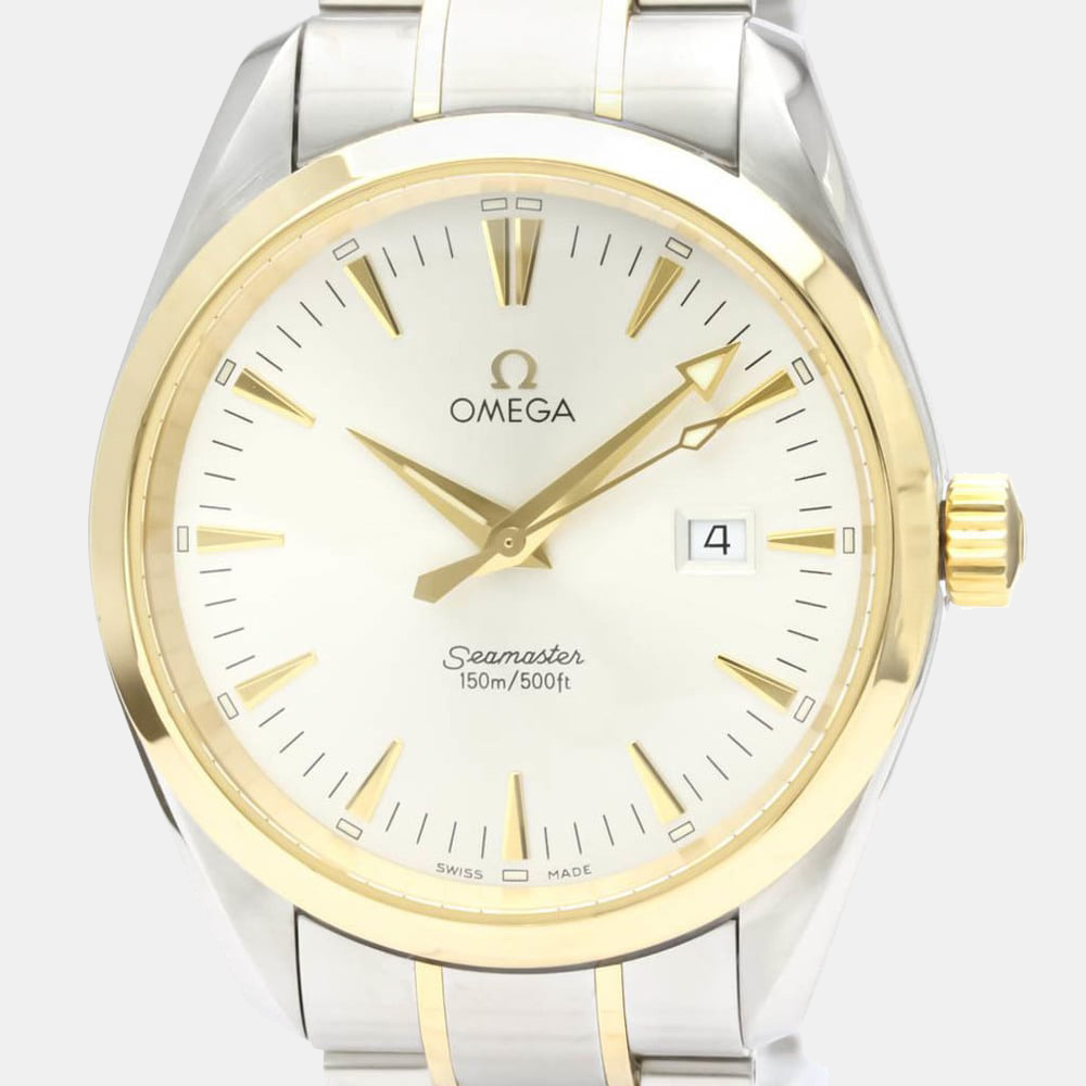 

Omega Silver 18k Yellow Gold And Stainless Steel Seamaster Aqua Terra 2317.30 Quartz Men's Wristwatch 39 mm