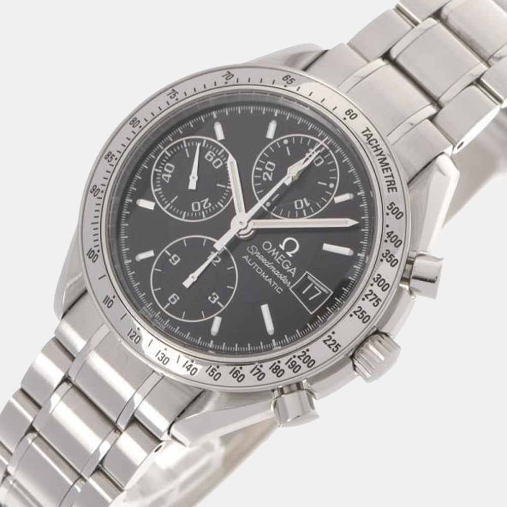 

Omega Black Stainless Steel Speedmaster 3513.50 Automatic Men's Wristwatch 39 mm