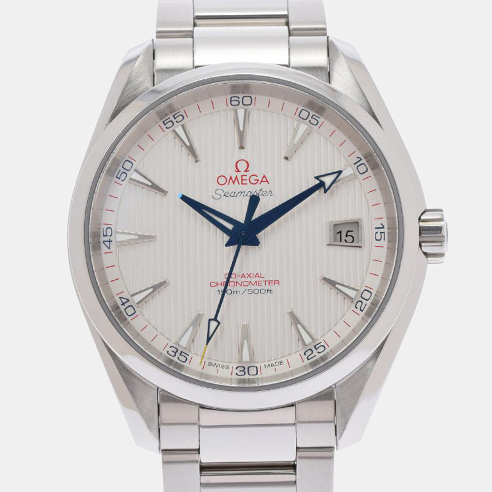 Pre-owned Omega Silver Stainless Steel Seamaster Aqua Terra 231.10.42.21.02.002 Automatic Men's Wristwatch 41.5 Mm