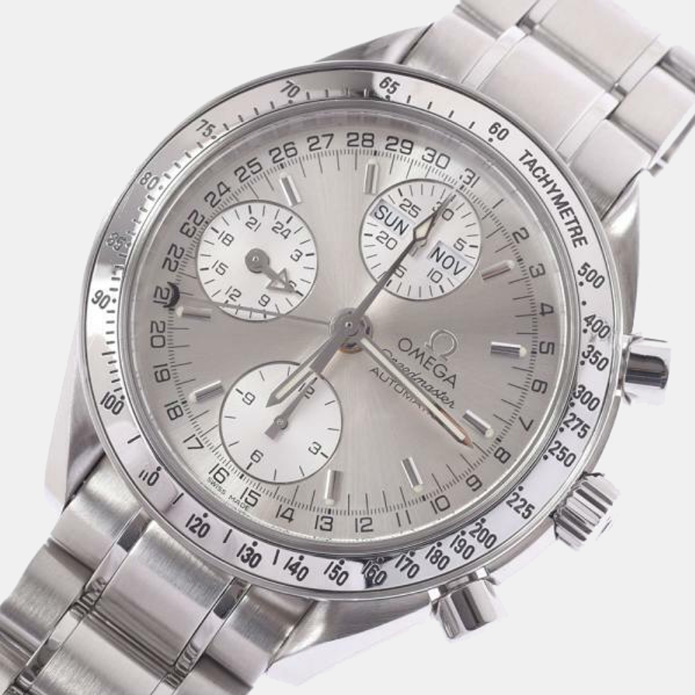 

Omega Silver Stainless Steel Speedmaster 3523.30 Automatic Men's Wristwatch 38 mm