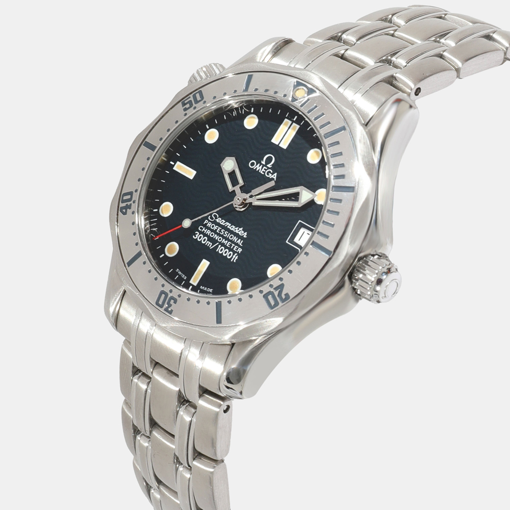 

Omega Black Stainless Steel Seamaster 2552.80 Automatic Men's Wristwatch 36 mm